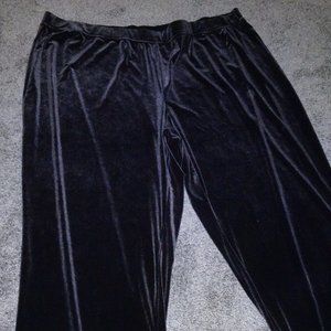 Plus Size Dark Black Velvet Sweats/Pants/Joggers